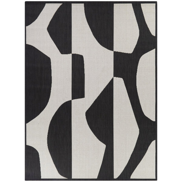 Ema Black/White Indoor/Outdoor Rug & Reviews AllModern